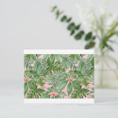 Carte Postale Simple moderne Pink Palm Leaf Tropical Floral (Debout devant)