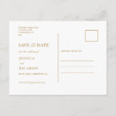 Carte Postale Simple moderne Script Wedding Enregistrer La Date  (Dos)