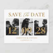 Carte Postale Simple moderne Script Wedding Enregistrer La Date  (Devant)