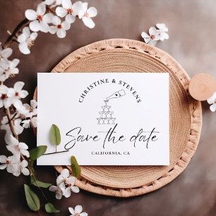 Carte Postale Simple moderne Script Wedding Enregistrer La Date 