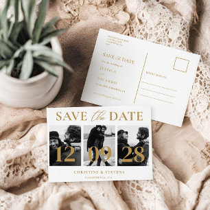 Carte Postale Simple moderne Script Wedding Enregistrer La Date 
