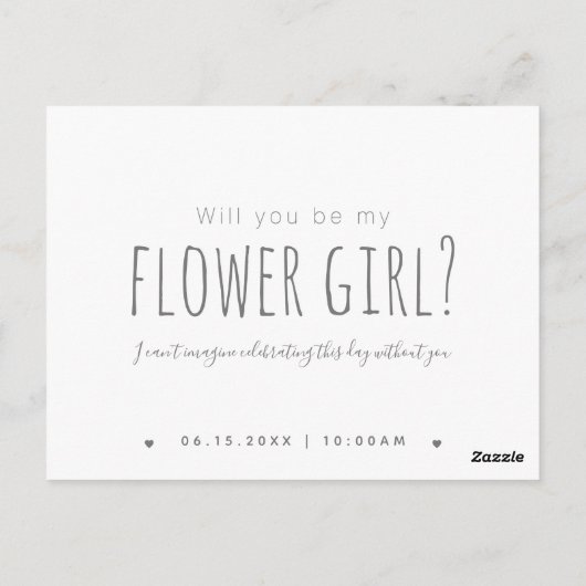 Carte Postale Simple Moderne Serez-Vous Ma Proposition Flower Gi (Dos)