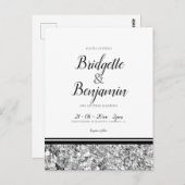 Carte Postale Simple moderne Silver et Mariage noir (Devant / Derrière)