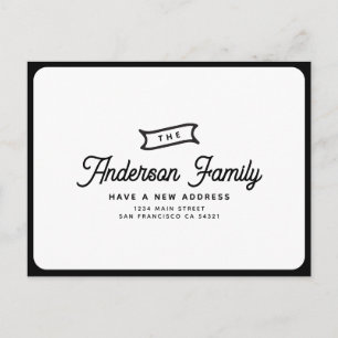 Carte Postale Simple Moderne Vintage Nous Avons Une Nouvelle Adr