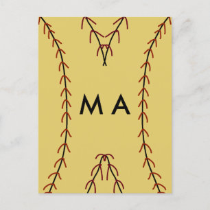 Carte Postale Simple monogramme ajouter votre nom lettre man min