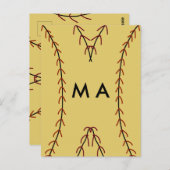 Carte Postale Simple monogramme ajouter votre nom lettre man min (Devant / Derrière)