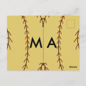 Carte Postale Simple monogramme ajouter votre nom lettre man min (Dos)