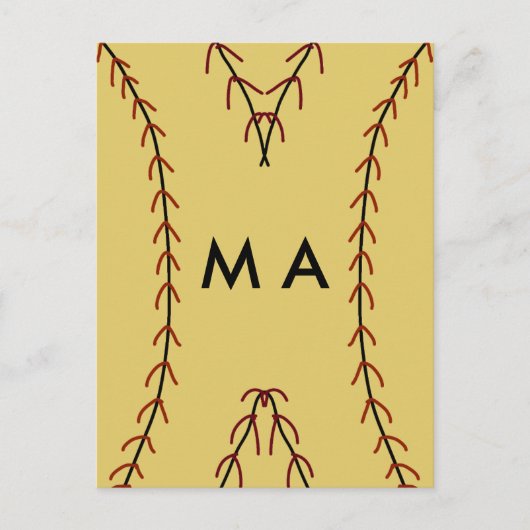 Carte Postale Simple monogramme ajouter votre nom lettre man min (Devant)