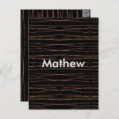 Carte Postale Simple monogramme ajouter votre nom lettre man min (Devant / Derrière)