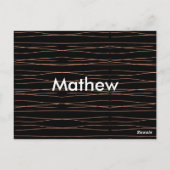 Carte Postale Simple monogramme ajouter votre nom lettre man min (Dos)