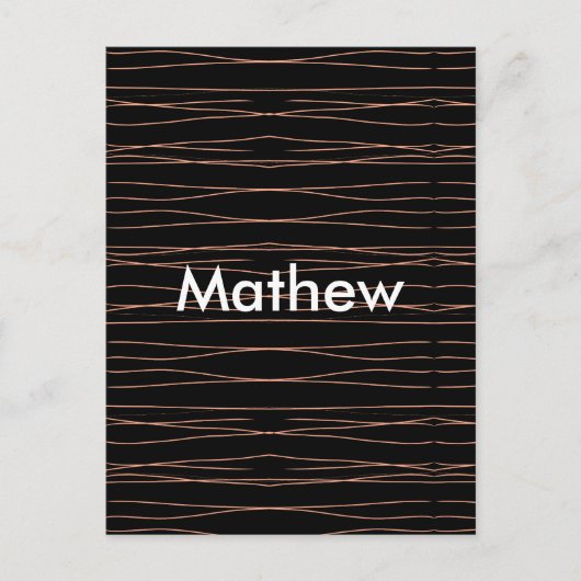 Carte Postale Simple monogramme ajouter votre nom lettre man min (Devant)