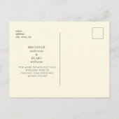 Carte Postale Simple Monogramme Jaune Enregistrer la Date Mariag (Dos)