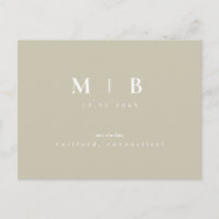 Simple Monogramme Kaki Mariage Enregistrer la Date
