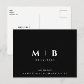 Carte Postale Simple monogramme mariage à la date d'économiser B (Devant / Derrière)