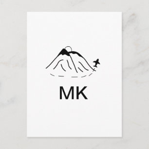 Carte Postale Simple monogramme minimaliste ajouter du texte avi