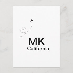 Carte Postale Simple monogramme minimaliste ajouter du texte avi
