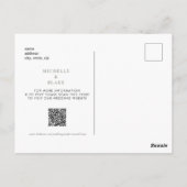 Carte Postale Simple Monogramme Sage Enregistrer la Date QR Code (Dos)