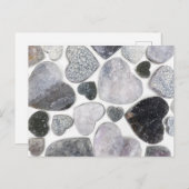 Carte Postale Simple Motif de coeur en cristal blanc noir tendan (Devant / Derrière)