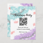 Carte Postale Simple noël fête site code barre QR ajouter nom (Devant / Derrière)