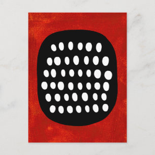 Carte postale simple noir blanc et rouge