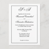 Carte Postale Simple noir et blanc Élégance Mariage moderne (Devant)