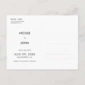 Carte postale simple noir et blanc pour annoncer l (Dos)