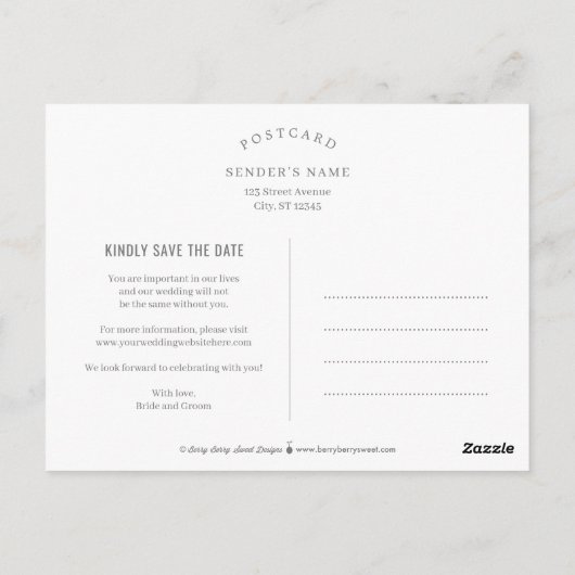 Carte Postale Simple Note Modifier la couleur Enregistrer la dat (Dos)