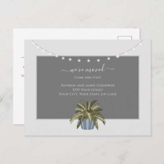 Carte Postale Simple Nous avons déplacé le nouveau Faire-part de (Devant / Derrière)