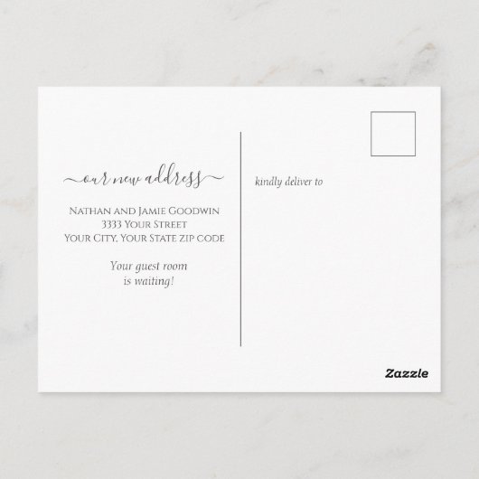 Carte Postale Simple Nous avons déplacé le nouveau Faire-part de (Dos)