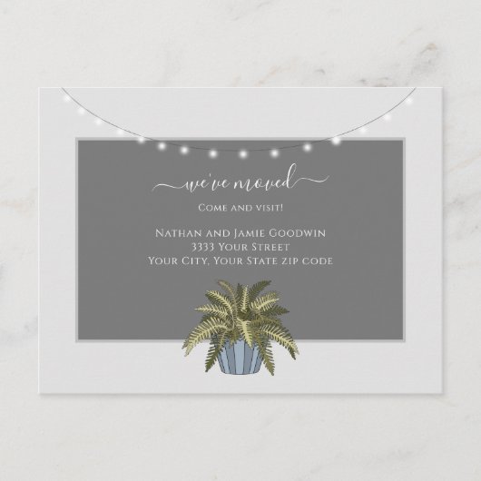 Carte Postale Simple Nous avons déplacé le nouveau Faire-part de (Devant)