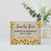 Carte Postale Simple Painterly Sunflower Enregistrer la date Car (Debout devant)