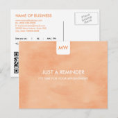Carte Postale Simple Peach Chic Nomination Rappel QR Code (Devant / Derrière)