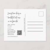 Carte Postale Simple Peach Photo QR Code Enregistrer La Date (Dos)