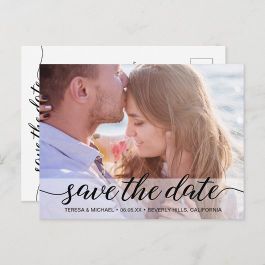 Carte Postale Simple personnalisé Enregistrer le script Date Pho (Devant / Derrière)