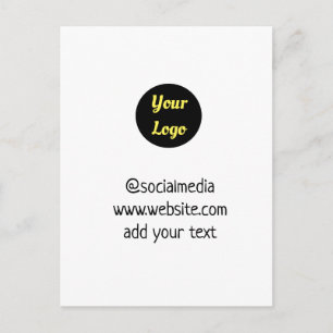 Carte Postale simple personnalisé minimal ajouter votre logo adr