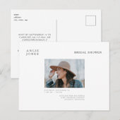 Carte Postale Simple Photo Bridal Shower Invitation Blanc (Devant / Derrière)