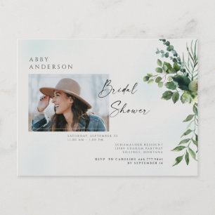 Carte Postale Simple Photo Bridal Shower Invitation Foliing