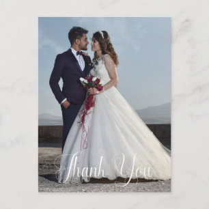 Carte Postale Simple Photo de Mariage Ajoutez Votre Message Merc