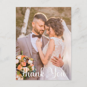 Carte Postale Simple Photo de mariage Ajoutez votre message Merc