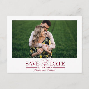 Carte Postale Simple Photo De Mariage Élégant Pour Sauvegarder L