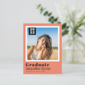 Carte Postale Simple Photo Graduation 2022 Faire-part (Debout devant)