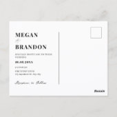 Carte Postale Simple photo mariage moderne (Dos)