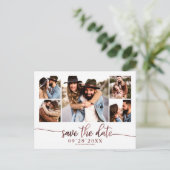 Carte Postale Simple Photo Moderne Collage Mariage Enregistrer L (Debout devant)