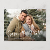 Carte Postale Simple photo rustique Enregistrer la date (Devant)