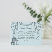 Carte Postale Simple présentation de l'invitation d'anniversaire (Debout devant)