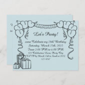 Carte Postale Simple présentation de l'invitation d'anniversaire (Devant / Derrière)