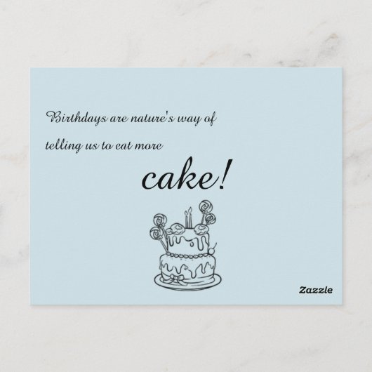 Carte Postale Simple présentation de l'invitation d'anniversaire (Dos)