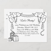 Carte Postale Simple présentation de l'invitation d'anniversaire (Devant / Derrière)