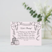 Carte Postale Simple présentation de l'invitation d'anniversaire (Debout devant)