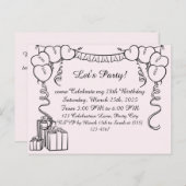 Carte Postale Simple présentation de l'invitation d'anniversaire (Devant / Derrière)